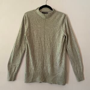 Banana Republic Gray Wool Cashmere Mockneck Sweater Minimalist Women size Medium
